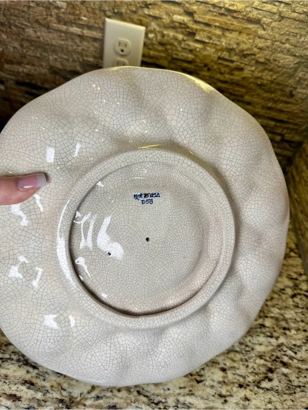 Ceramic Bunny Deviled Egg Platter - Blue and Cream Potting Shed Dedham